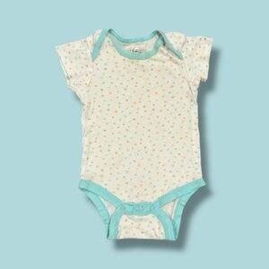 Wonder Nation White and Aqua Baby Bodysuit